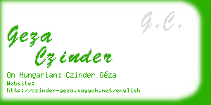 geza czinder business card