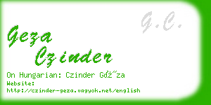 geza czinder business card